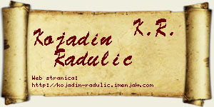 Kojadin Radulić vizit kartica